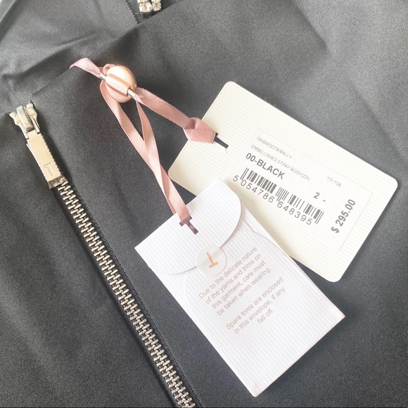 new Ted Baker ❃ Crystal Embellished Strap Midi Cocktail Dress ❃ Black Small 4 6 - Picture 7 of 15
